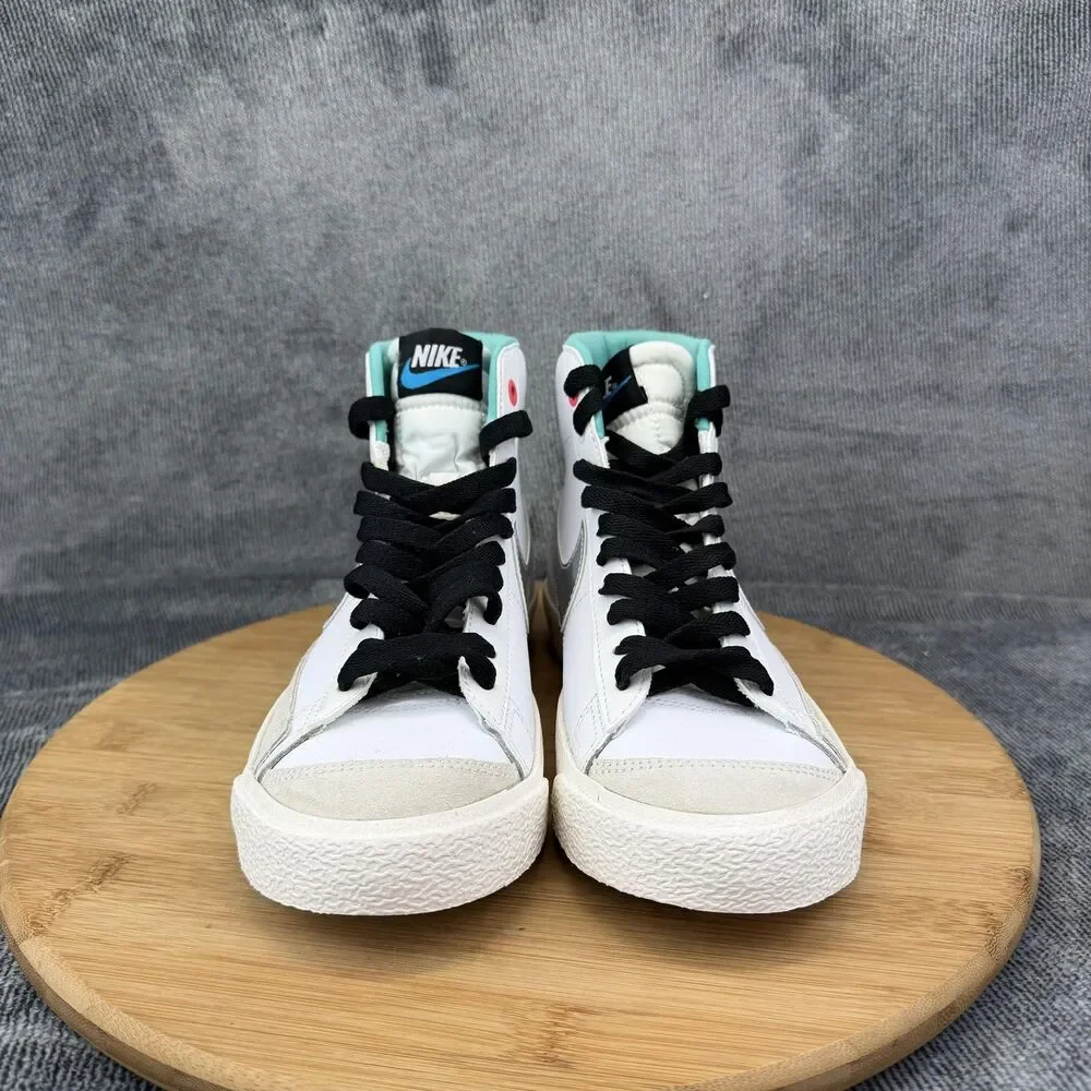 Nike Blazer Mid 77 Shoes Boys Size 5Y White Floral Casual Sneakers DQ7773-100